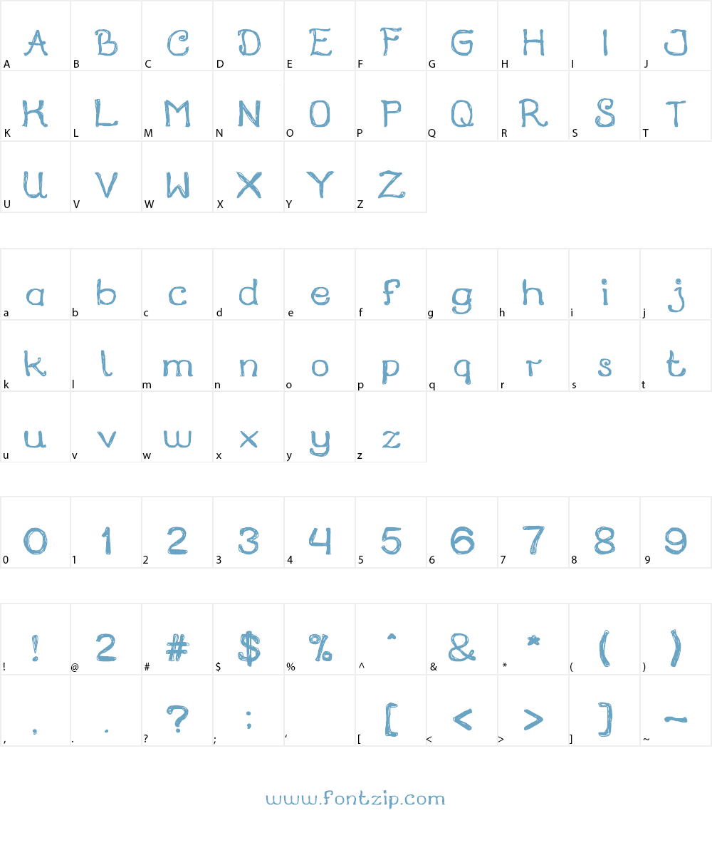City of Rain Font Character